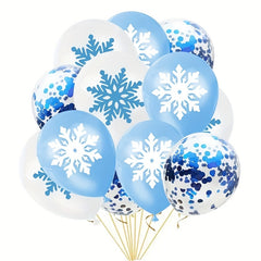 12pcs Snowflake Party Balloons 30 48cm - Birthday Party Supplies