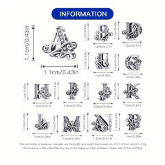 925 Silver Alphabet Beads Charms for Bracelets Necklace DIY Jewelry Gift