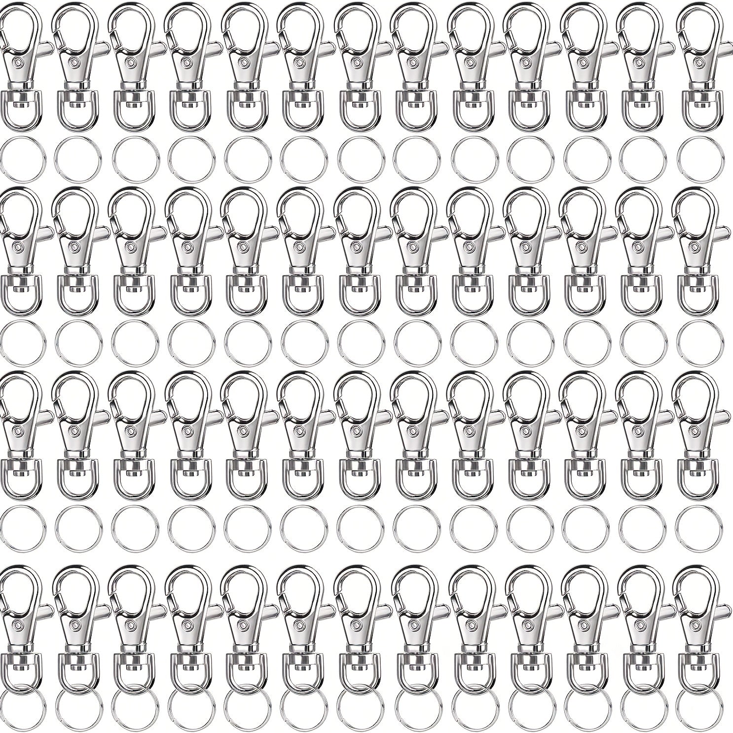 40PCS Swivel Snap Hooks and Key Rings DIY Keychain Making Kit