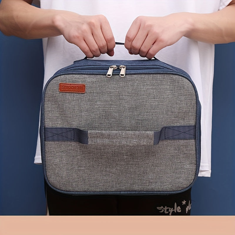 Square Lunch Box Bag Portable Thermal Insulation Waterproof Bento Bag