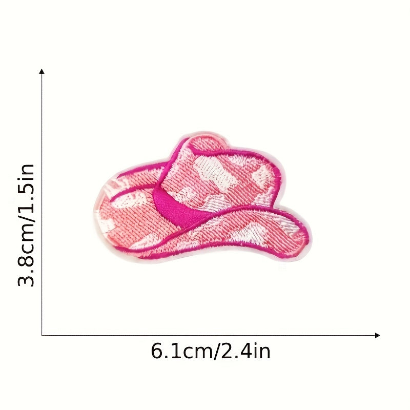 16pcs Pink Cartoon Iron On Patches Sew On Embroidered Applique Repair