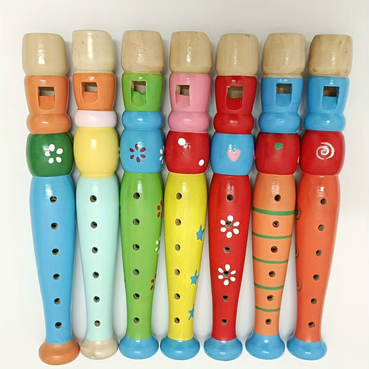 Kids Cartoon 6 Hole Recorder Toy Educational Musical Instrument Assorted Colors