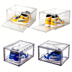 Transparent Shoe Box with Door Plastic Shoes Storage Box for Bedroom