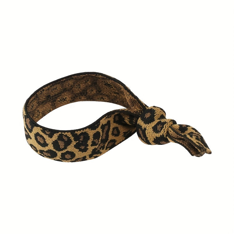 10pcs Rainbow Hair Rope Tie Hair Leopard Leather Band Head Rope
