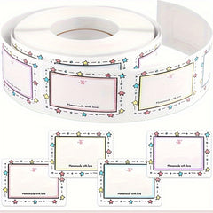 250 Colored Border Name Stickers Roll