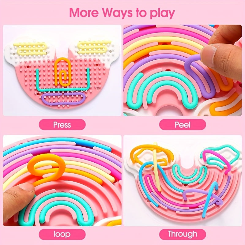 Colorful Twist Stick Fidget Toy Sensory Silicone Decompression Board