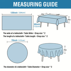 Linen Textured Tablecloth Rectangular High Solid Anti-Splash Tablecloth