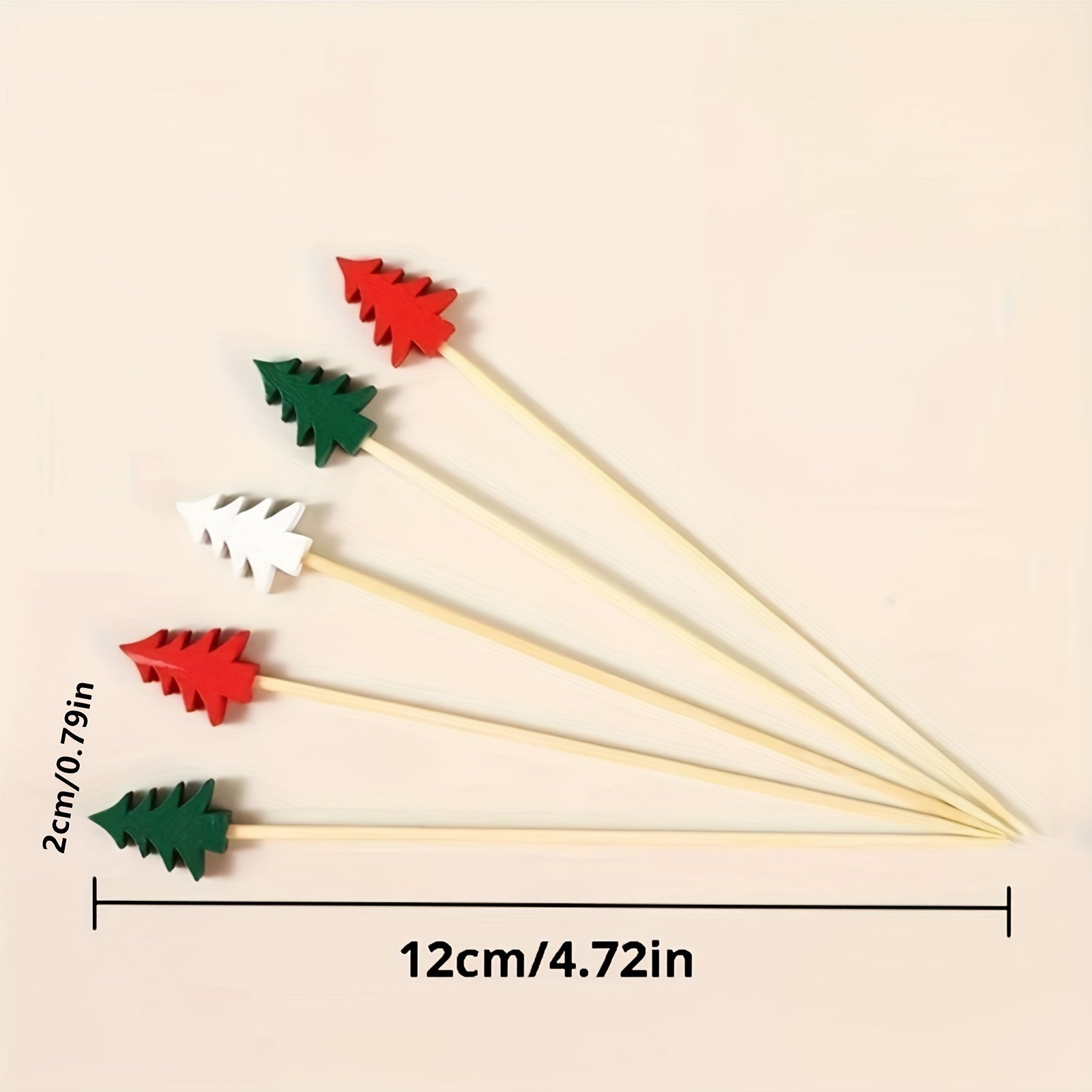 50pcs Christmas Tree Bamboo Sticks For Fruit Party Supplies