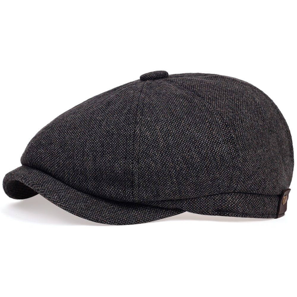 Men's Classic Newsboy Cap in Black
