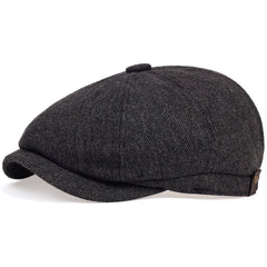 Men's Classic Newsboy Cap in Black