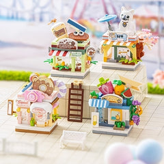 Mini Street View Blocks Build Your Own Dream Shop DIY Models