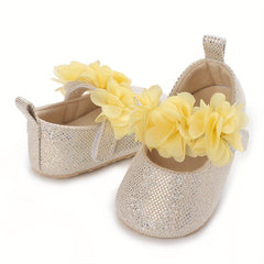 Baby Girl's Flat Shoes With Flowers Ornaments