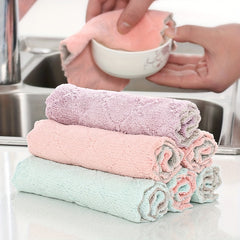 2pcs Vintage Kitchen Dish Cloth Soft Cleaning Rag Reusable Towel