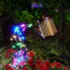 Solar Watering Can Lights String Hanging Solar Waterfall Lights Waterproof