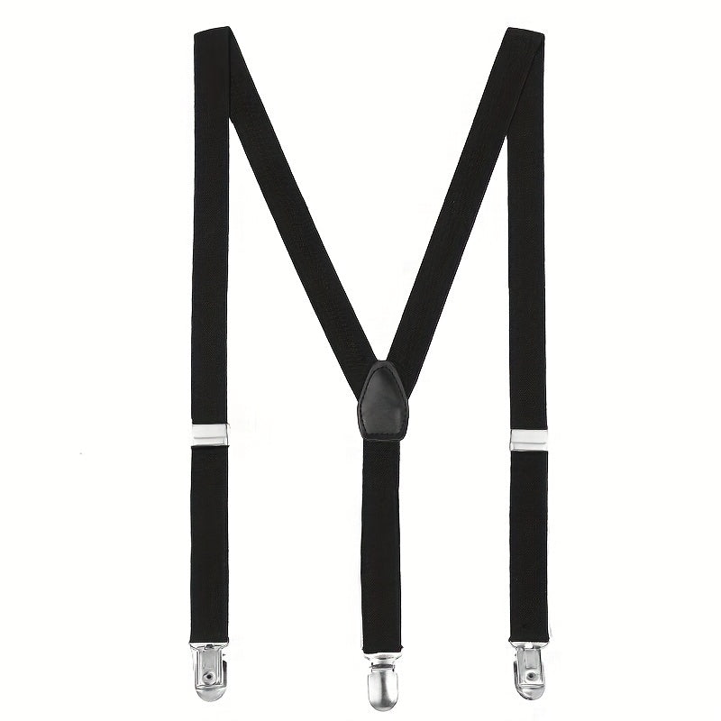 Y Back Suspenders Elastic Adjustable Pant Clips
