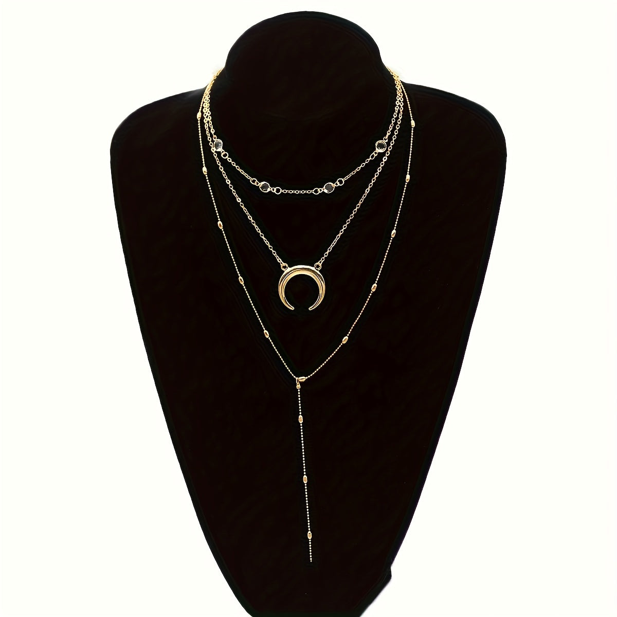 Bohemian Style Moon Golden Multilayer Necklace