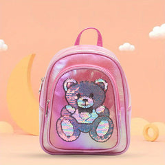 Sequin Bear Backpack For Teens Boys Girls Kindergarten School Bag