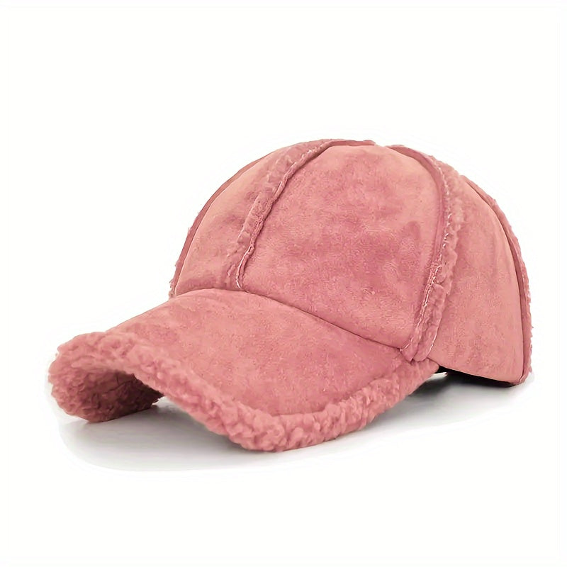 Velvet Baseball Cap Warm Thick Plush Peaked Cap