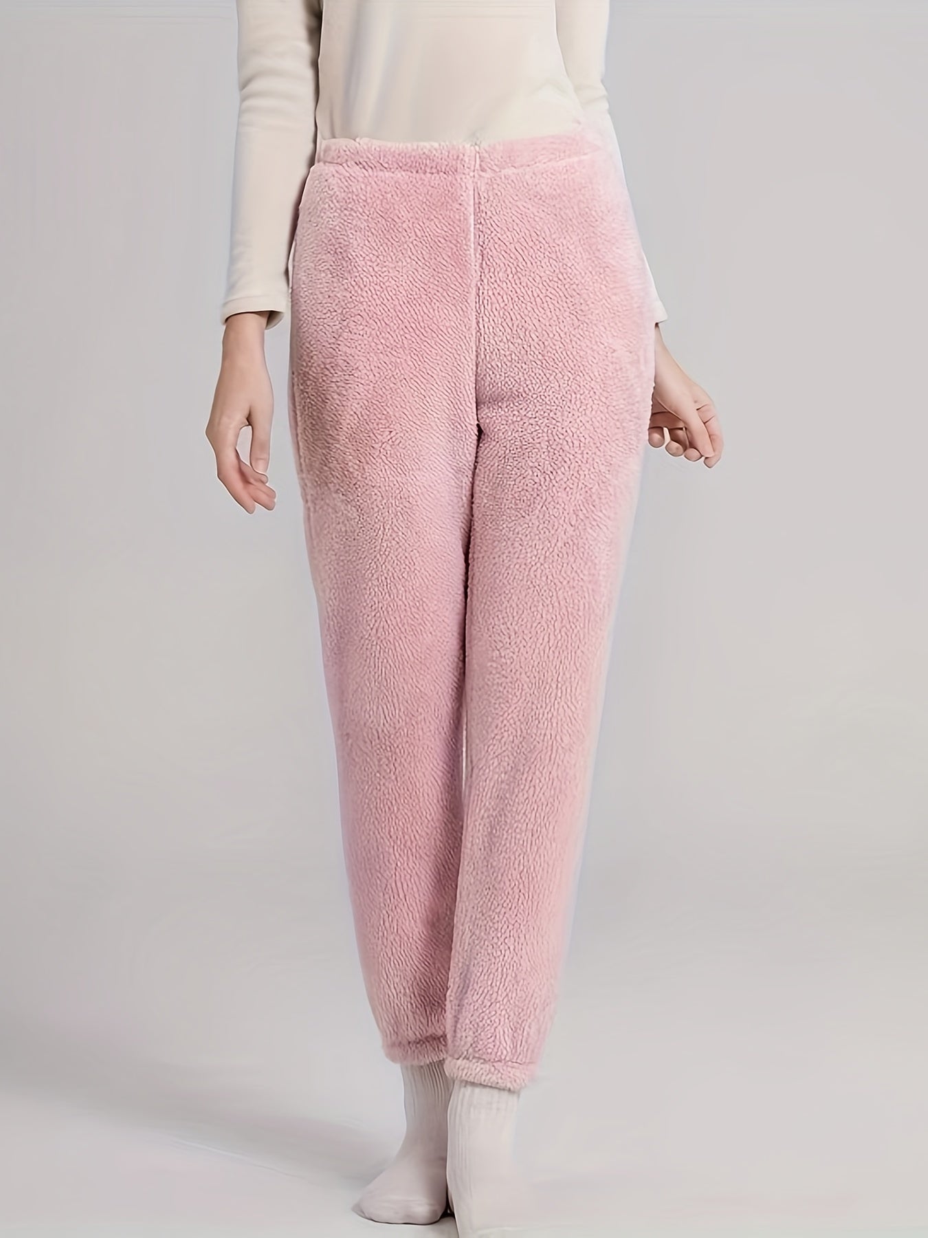 Cozy Fuzzy Sleep Bottoms Warm Home Pants Women's Loungewear
