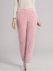 Cozy Fuzzy Sleep Bottoms Warm Home Pants Women's Loungewear
