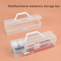 Plastic Student Art Tool Box Calligraphy Brush Paint Pen Storage Box