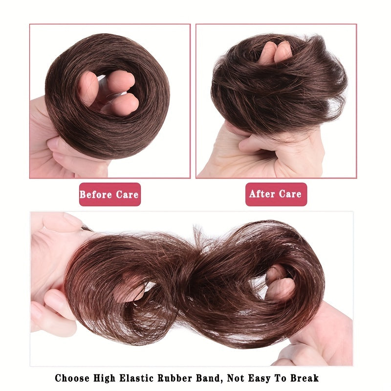 Synthetic Hair Bun Elastic Hairpieces for Women Updo Chignon Ponytail Extensions