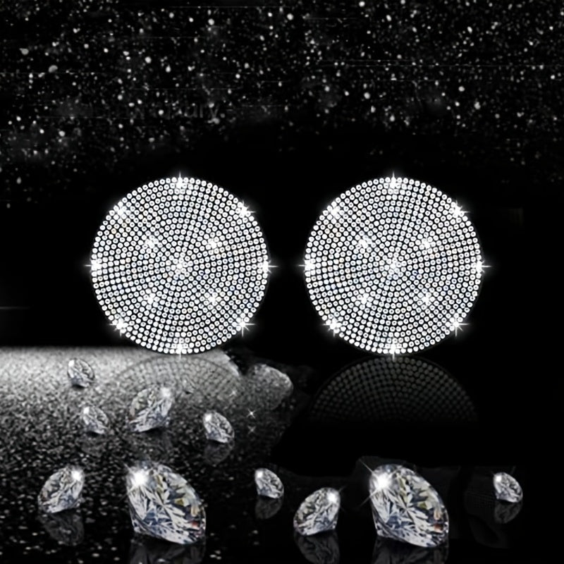 ZukMi 2pcs Bling Car Cup Holder Coaster Anti Slip Universal Vehicle Coasters