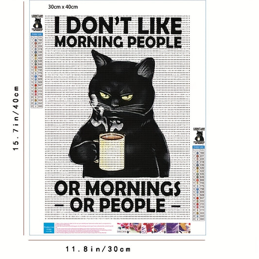 Funny Cat Coffee Diamond Painting Kit - Home Wall Decor