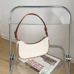 Minimalist Baguette Bag Stylish Zipper Underarm All Match Armpit Crescent Bag