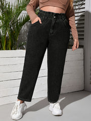  Solid Button Fly Jeans with Pockets