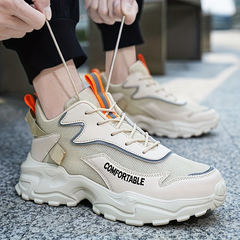 Men's Breathable Chunky Sneakers For Jogging Gym
