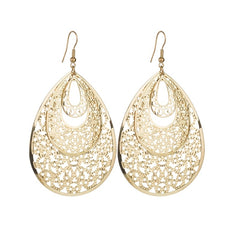 Vintage Hollow Out Teardrop Dangle Drop Earrings For Women