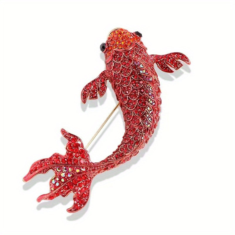 Fish Rhinestones Brooch Pendant For Men
