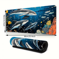 Cartoon Whale Underwater World Large Mousepad
