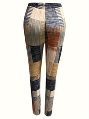 Block Stitching Sports Casual Leggings Women's Clothing