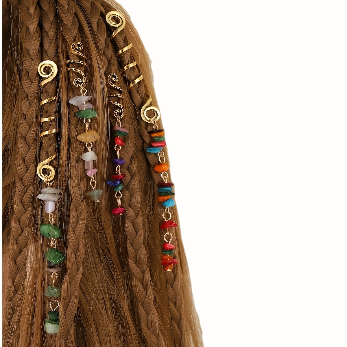 Metal Dreadlock Hair Clip Pendant Spiral Braid DIY Decoration