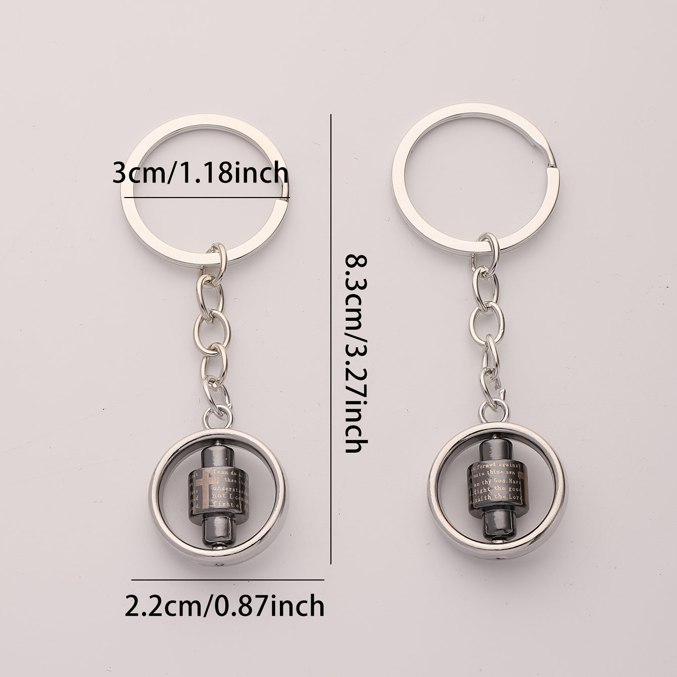 2pcs Rotatable Alloy Keychain Creative Business Bag Accessories
