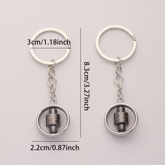 2pcs Rotatable Alloy Keychain Creative Business Bag Accessories