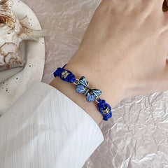 Butterfly Charm Rhinestones Adjustable Bracelet Boho Style
