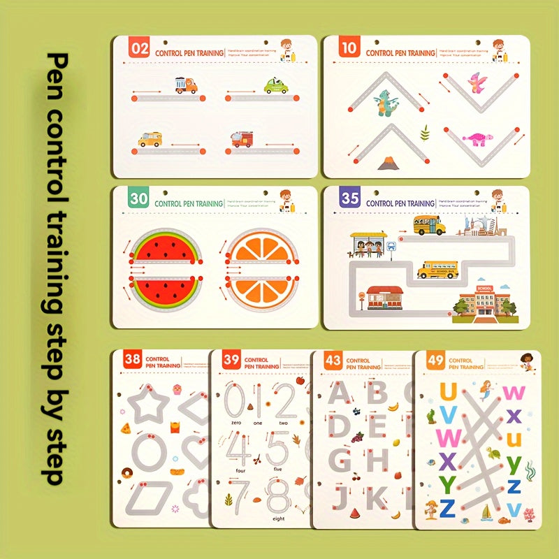 Pen Control Training Workbook Alphabet Number Tracing Pages