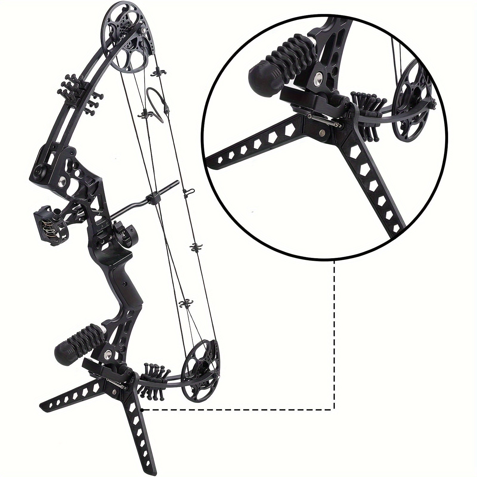 Compound Bow Stand Folding Portable Limb Clamp Kick Stand Holder