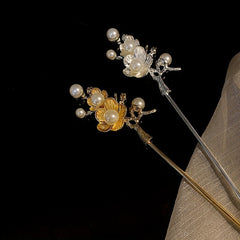 Metal Vintage Hairpin Faux Pearl Hair Stick Hairpin