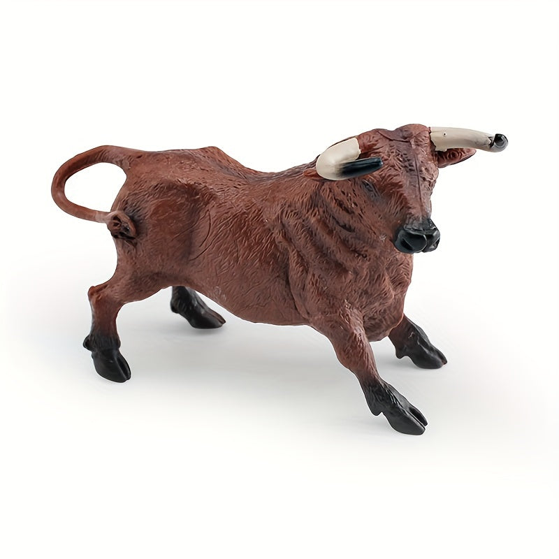 Realistic Spanish Bull Figurines PVC Static Desktop Toy Animal Model
