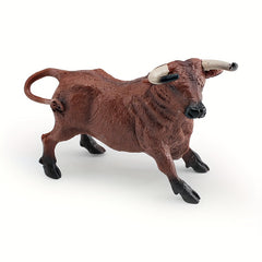 Realistic Spanish Bull Figurines PVC Static Desktop Toy Animal Model