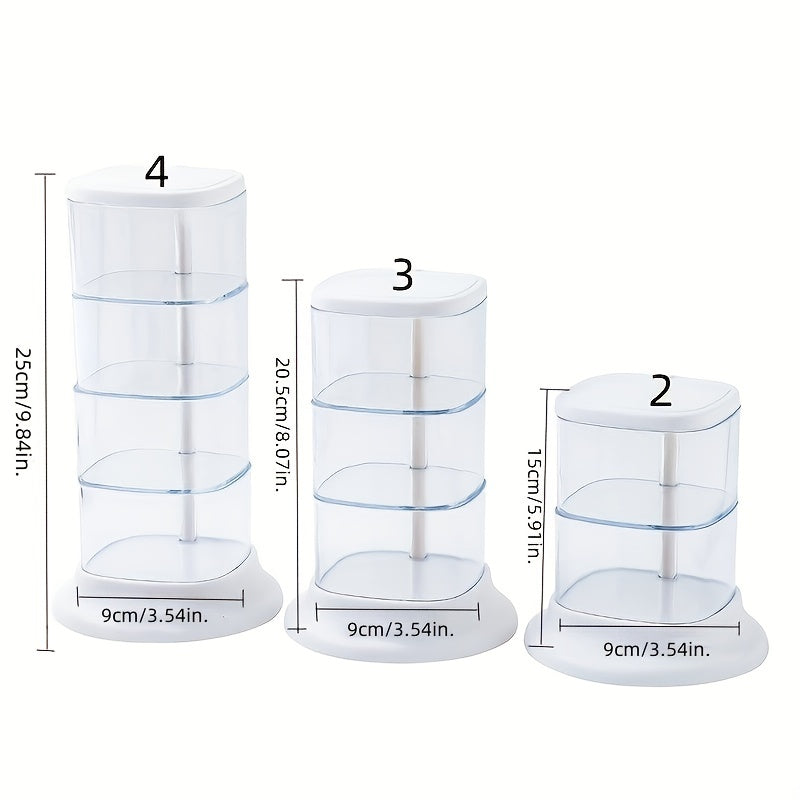 Makeup Sponge Storage Organizer Container with Lid Turntable