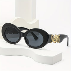 Retro Oval Sunglasses Vintage Flower UV400 Sun Shades for Driving