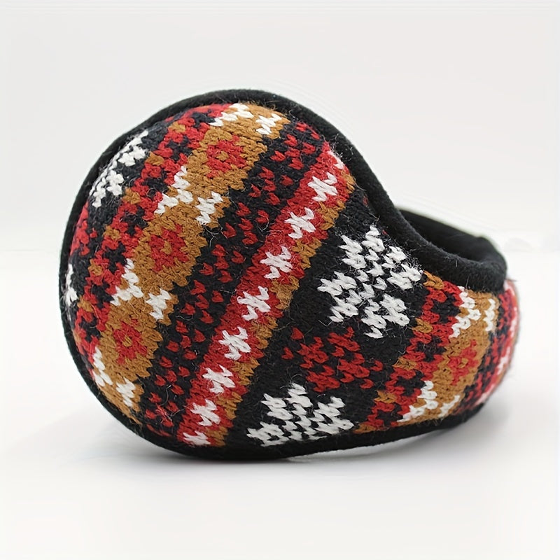 Festive Holiday Earmuffs Snowflake & Star Patterns
