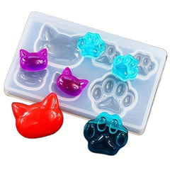 DIY Silicone Mold Cute Cat Bear Palm Epoxy Resin Mold