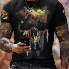 Skull Pattern T shirt Men's Casual Street Style Tee Shirt