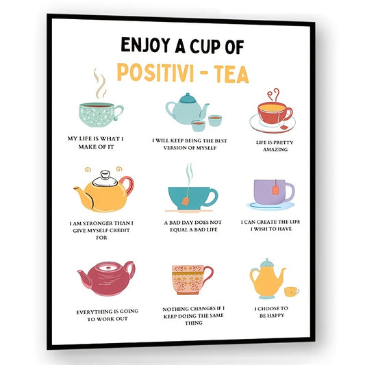 Cup of Positivity Teen Mental Health Print Therapy Office Decor